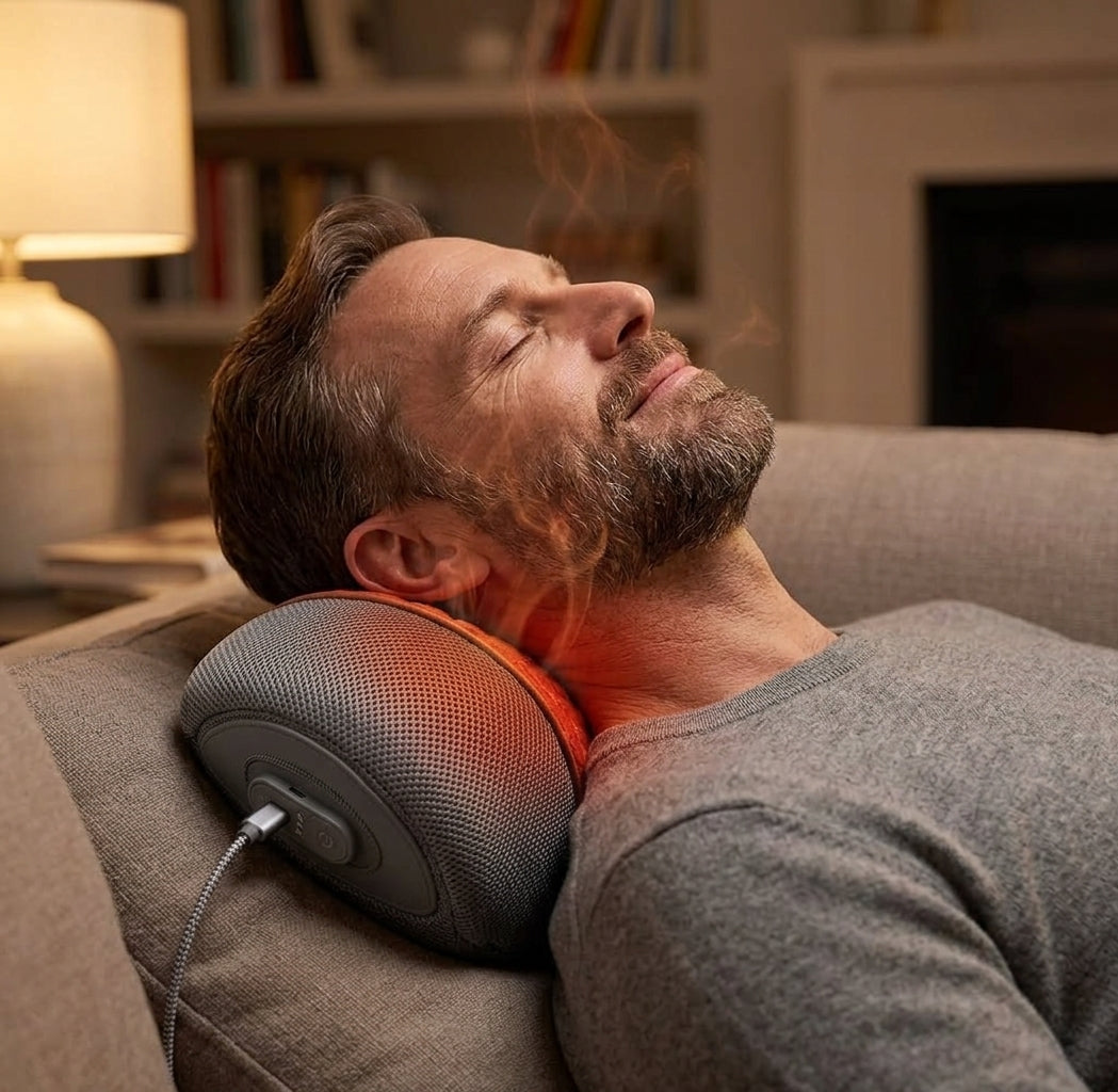 Termarelax Cuscino Cervicale 3-in-1 — Trazione, Calore e Massaggio