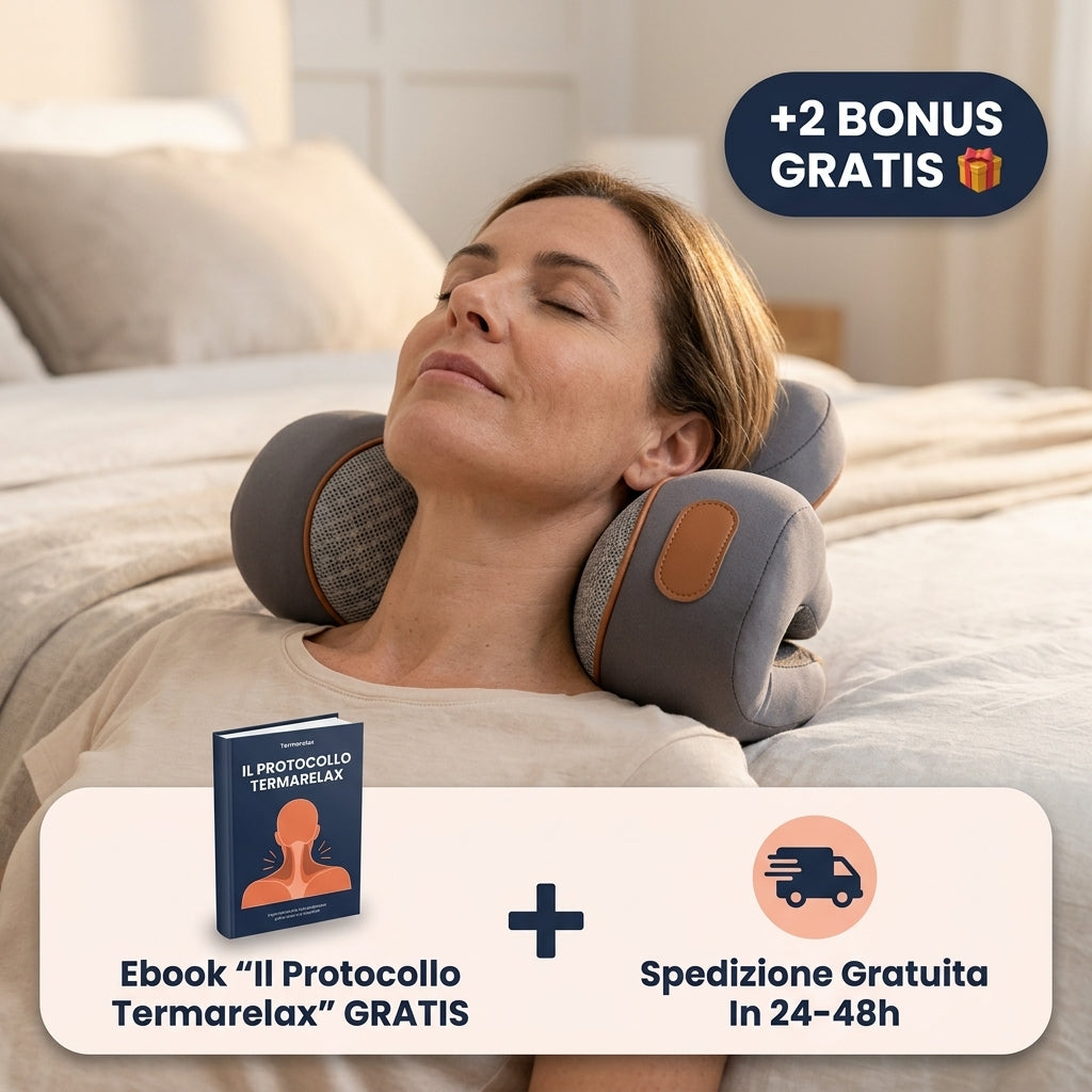 Termarelax Cuscino Cervicale 3-in-1 — Trazione, Calore e Massaggio